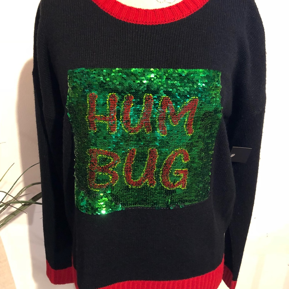 Mermaid sequins Bah Humbug ugly Christmas Sweater